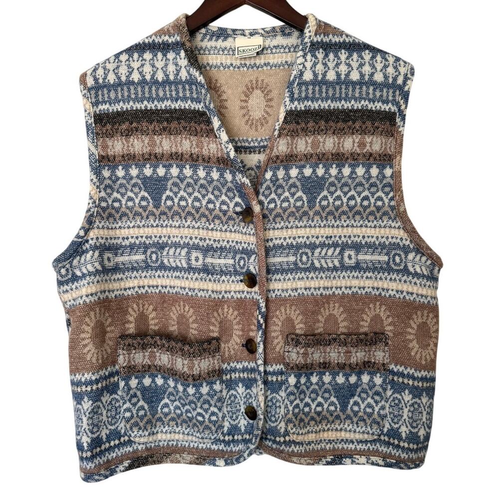 Skoozi Wool Blend Zip‎ Front Vest Size Large